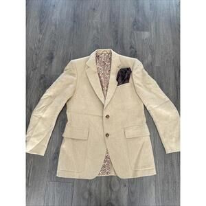 100% Wool Camel Hair Sport Coat Suit Jacket Blazer Men Vintage READ